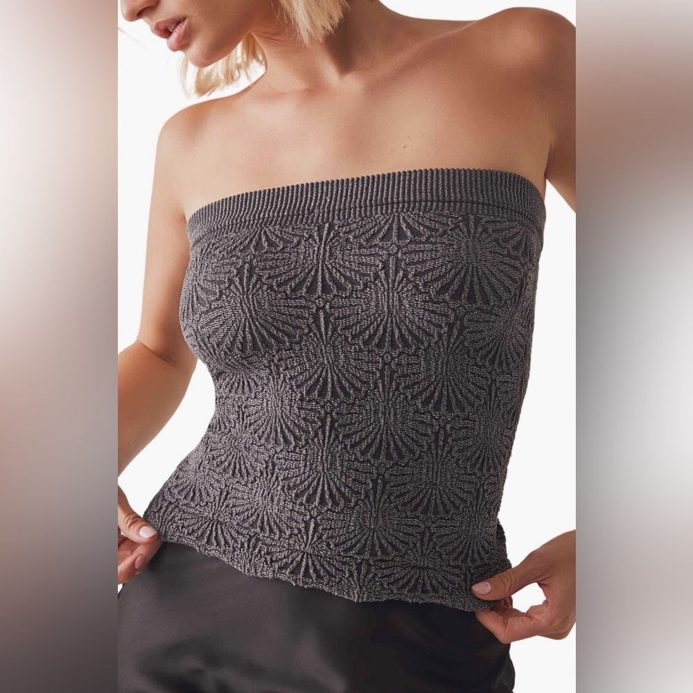 Free people love letter jacquard tube top